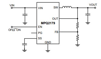 Application Circuit Diagram - Monolithic Power Systems (MPS) MPQ2179 Synchronous Step-Down Converters